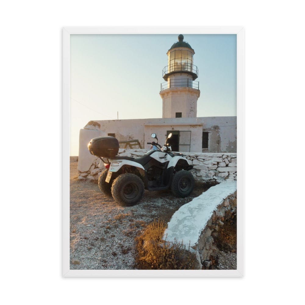 Armenistis-Lighthouse-Mykonos-Photography-enhanced-matte-paper-framed-poster-white-50x70-cm-transparent-NK-Iconic