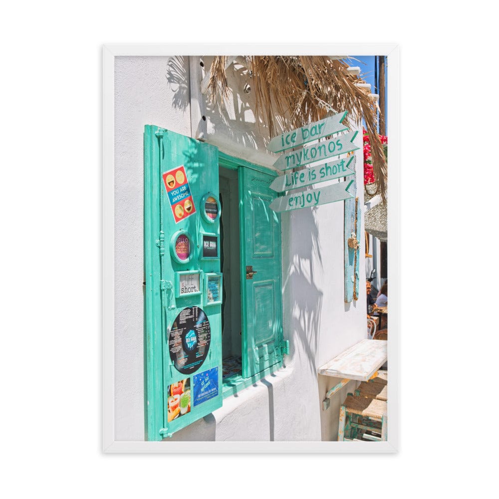 Beach-Party-Tickets-Mykonos-Photography-enhanced-matte-paper-framed-poster-white-50x70-cm-transparent-NK-Iconic