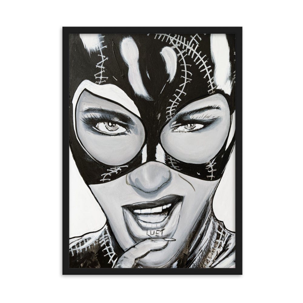 Cat-Woman-enhanced-matte-paper-framed-poster-black-50x70-cm-transparent-NK-Iconic