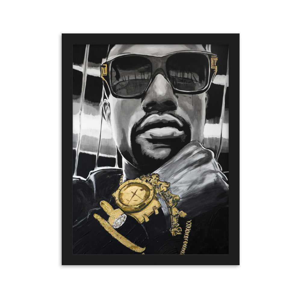 Floyd Mayweather enhanced matte paper framed poster cm black 30x40 cm transparent - NK Iconic