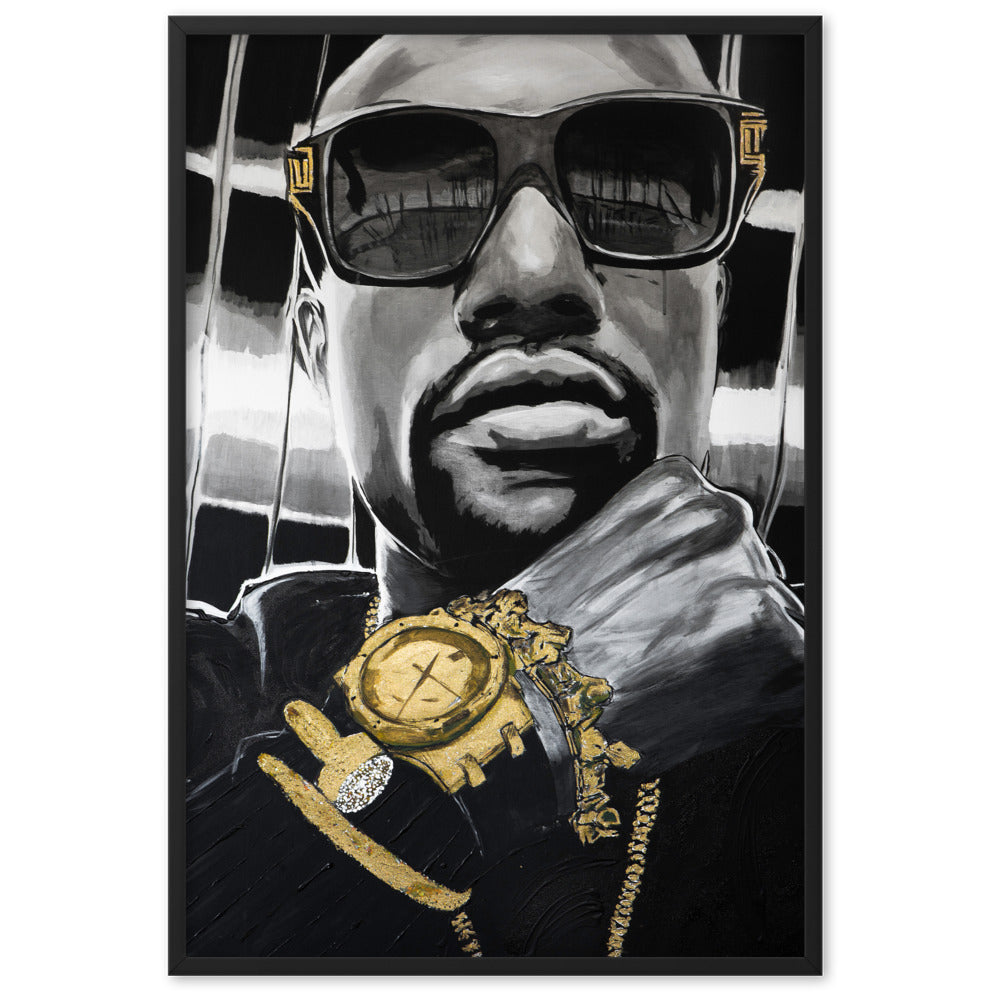 Floyd Mayweather enhanced matte paper framed poster cm black 61x91 cm transparent - NK Iconic