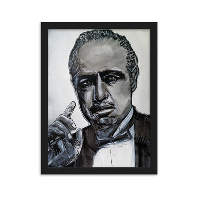 Godfather-Marlon-Brando-enhanced-matte-paper-framed-poster-black-30x40-cm-transparent-NK-Iconic