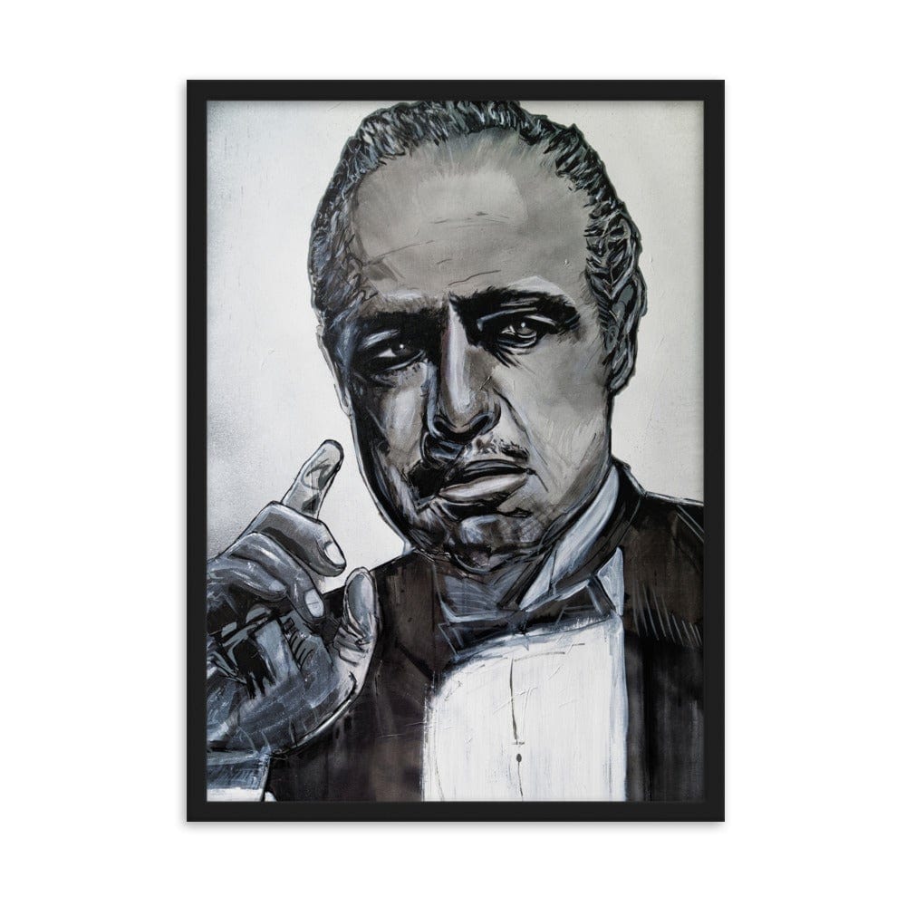 Godfather-Marlon-Brando-enhanced-matte-paper-framed-poster-black-50x70-cm-transparent-NK-Iconic