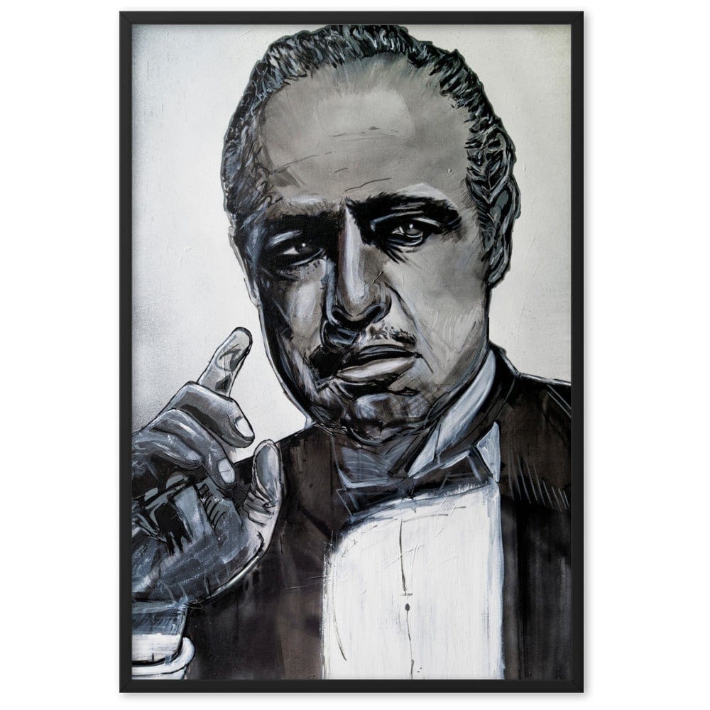 Godfather-Marlon-Brando-enhanced-matte-paper-framed-poster-black-61x91-cm-transparent-NK-Iconic