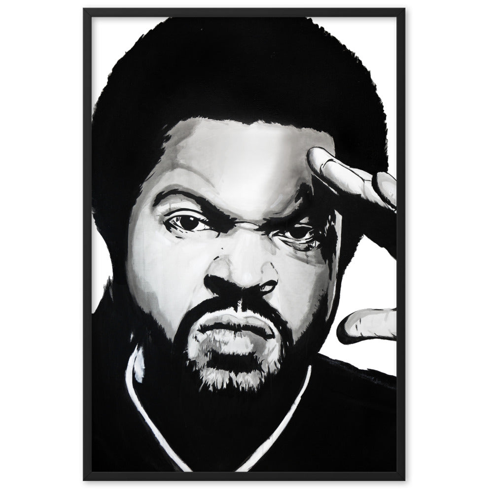 Ice Cube enhanced matte paper framed poster black 61x91 cm