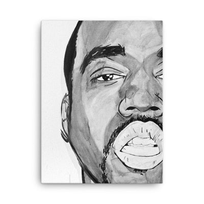 Kanye-West-B-W-canvas-in-18x24-wall-NK-Iconic