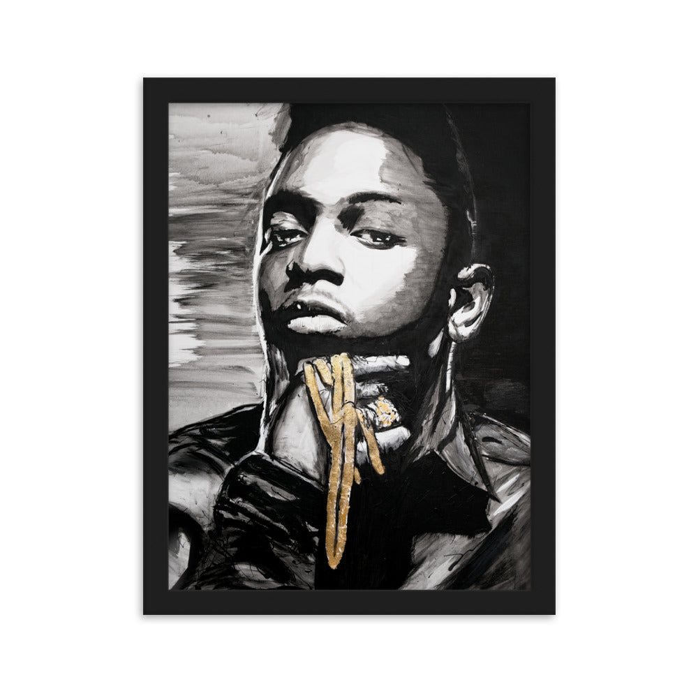 Kendrick Lamar Enhanced Matte Paper Framed Poster cm Black 30x40 cm transparent - NK Iconic