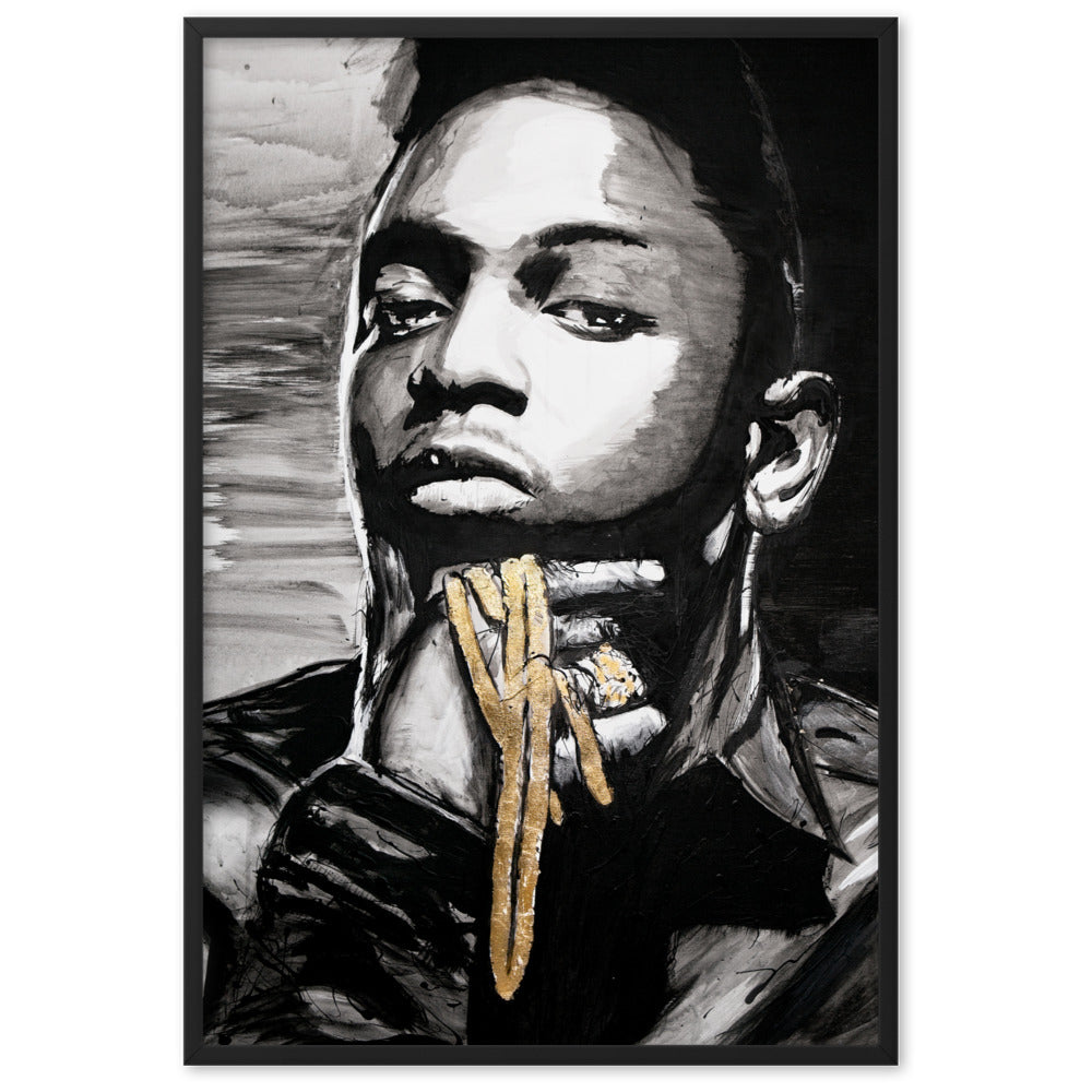 Kendrick Lamar Enhanced Matte Paper Framed Poster cm Black 61x91 cm transparent - NK Iconic