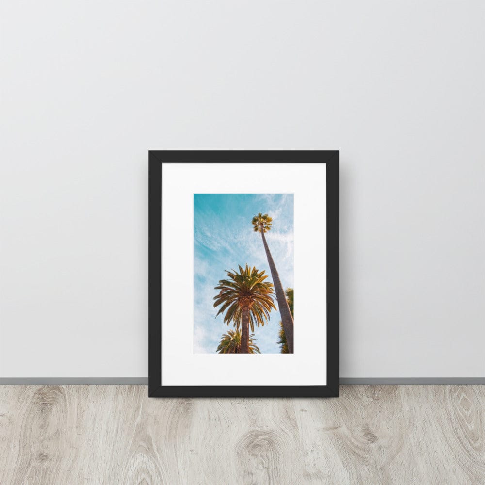 LA-s-Palm-Trees-Photography-matte-paper-framed-poster-with-mat-black-30x40-cm-NK-Iconic