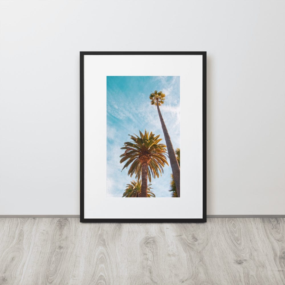 LA-s-Palm-Trees-Photography-matte-paper-framed-poster-with-mat-black-50x70-cm-NK-Iconic