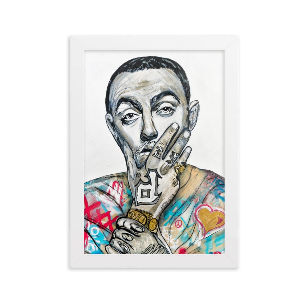 Mac-Miller-Framed-enhanced-matte-paper-framed-poster-white-21x30-cm-transparent-NK-Iconic