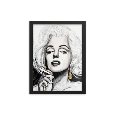 Marilyn Monroe enhanced matte paper framed poster in black 12x16 transparent