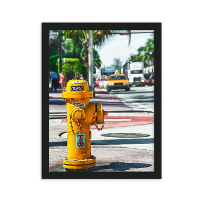 Miami-Fire-Hydrant-Street-Vibes-Photography-enhanced-matte-paper-framed-poster-black-30x40-cm-transparent
