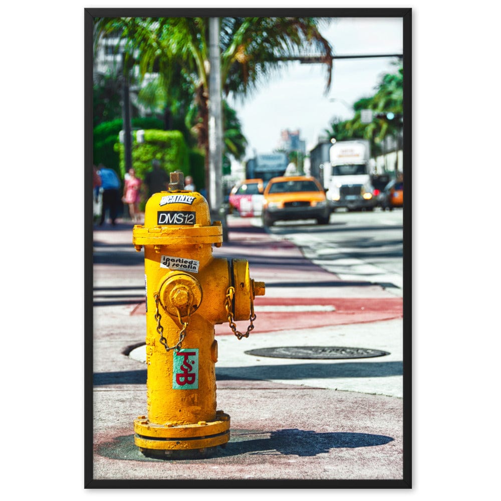 Miami-Fire-Hydrant-Street-Vibes-Photography-enhanced-matte-paper-framed-poster-black-61x91-cm-transparent