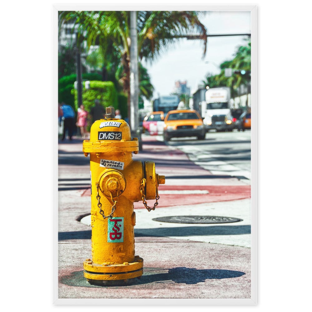 Miami-Fire-Hydrant-Street-Vibes-Photography-enhanced-matte-paper-framed-poster-white-61x91-cm-transparent