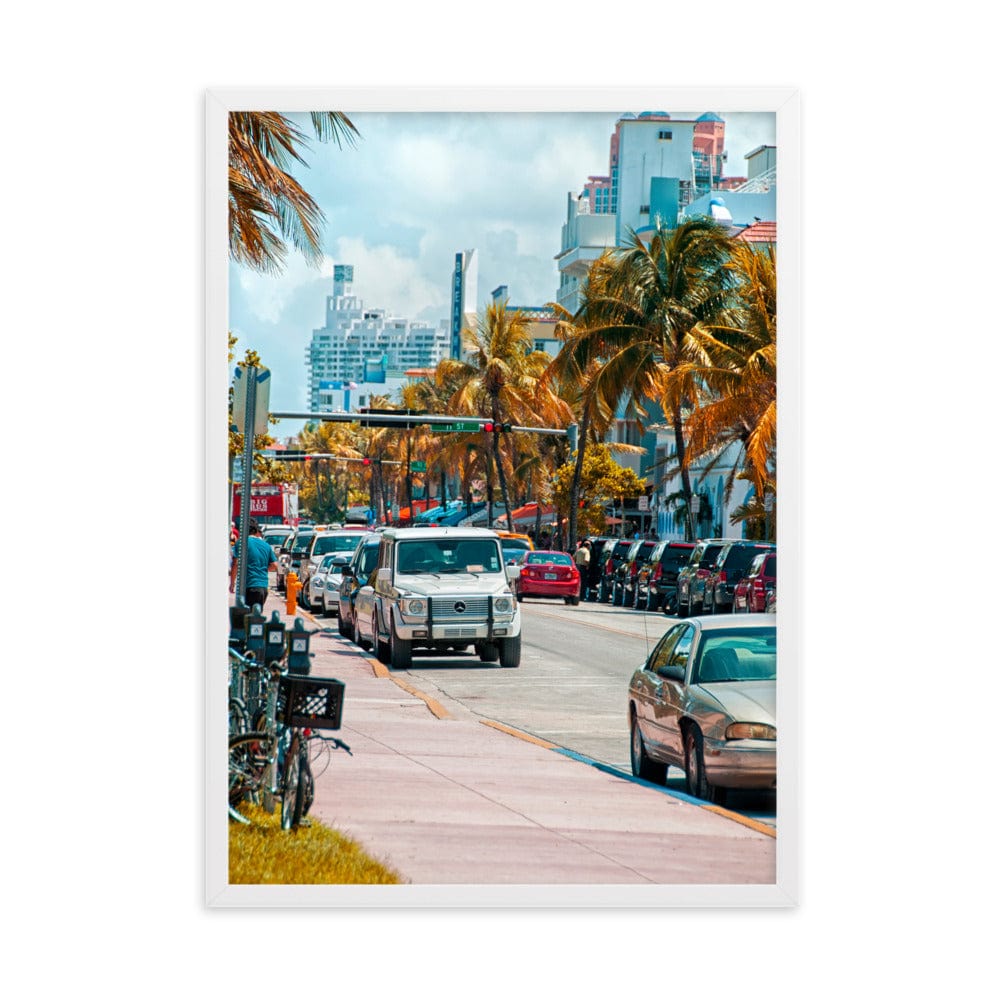Miami-Florida-G-Wagon-Photography-enhanced-matte-paper-framed-poster-white-50x70-cm-transparent-NK-Iconic