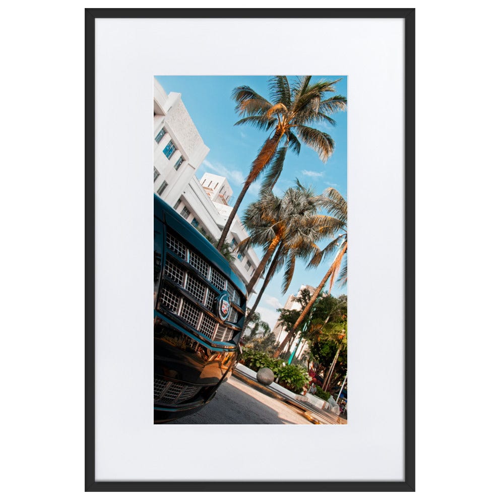 Miami Vibes matte paper framed poster with mat black 61x91 cm transparent