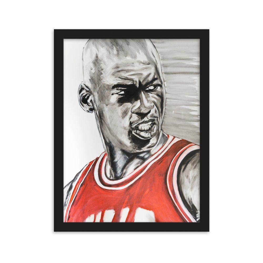 Michael-Jordan-Red-enhanced-matte-paper-framed-poster-black-30x40-cm-transparent-NK-Iconic