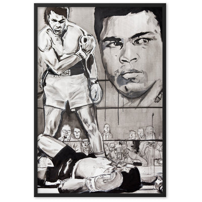 Muhammad Ali enhanced matte paper framed poster cm black 61x91 cm transparent