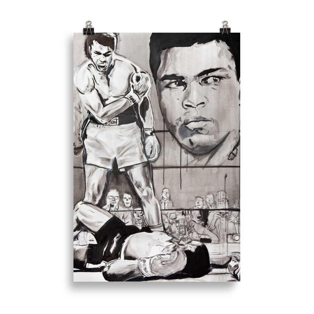Muhammad Ali enhanced matte paper poster cm black 30x40 cm transparent