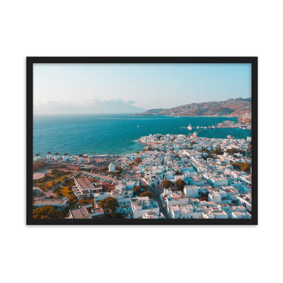 Mykonos-City-Photography-enhanced-matte-paper-framed-poster-black-50x70-cm-transparent-NK-Iconic