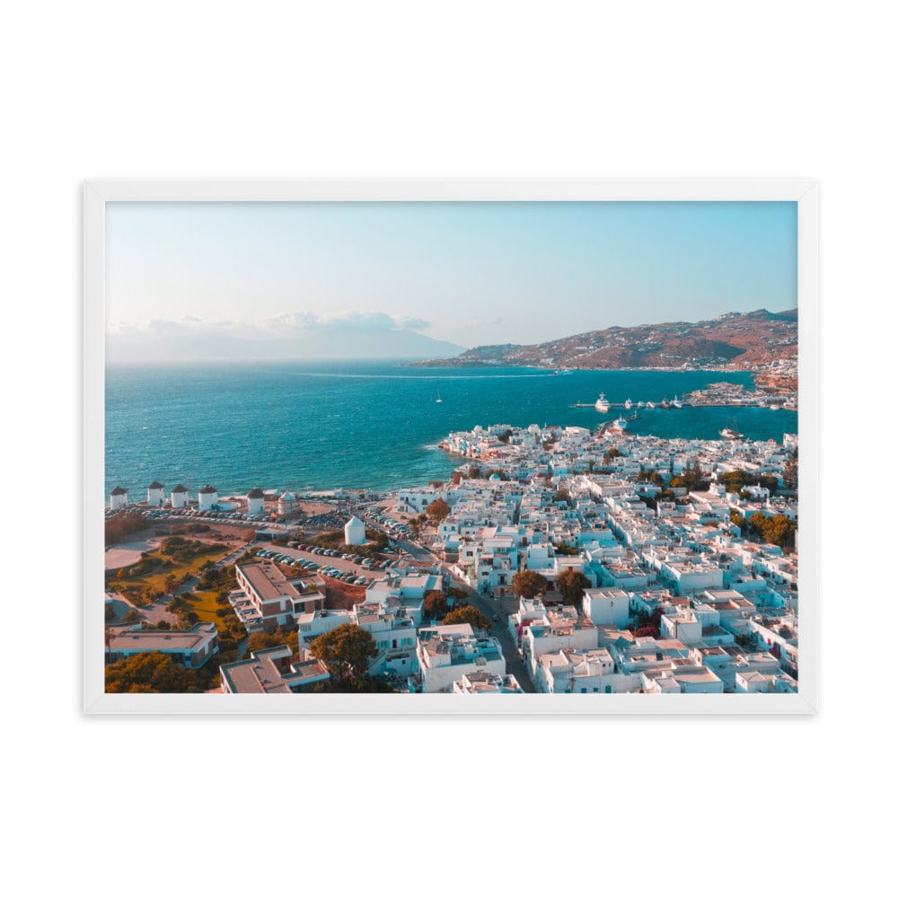 Mykonos-City-Photography-enhanced-matte-paper-framed-poster-white-50x70-cm-transparent-NK-Iconic