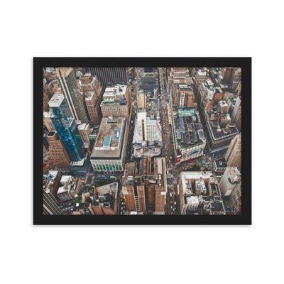 NYC Top of Empire State Building enhanced matte paper framed poster black 30x40 cm transparent
