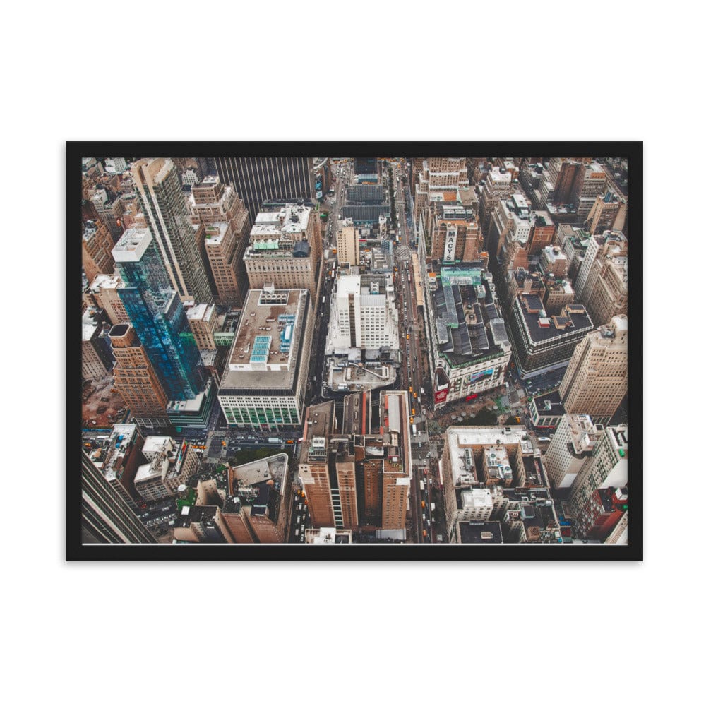 NYC Top of Empire State Building enhanced matte paper framed poster black 50x70 cm transparent