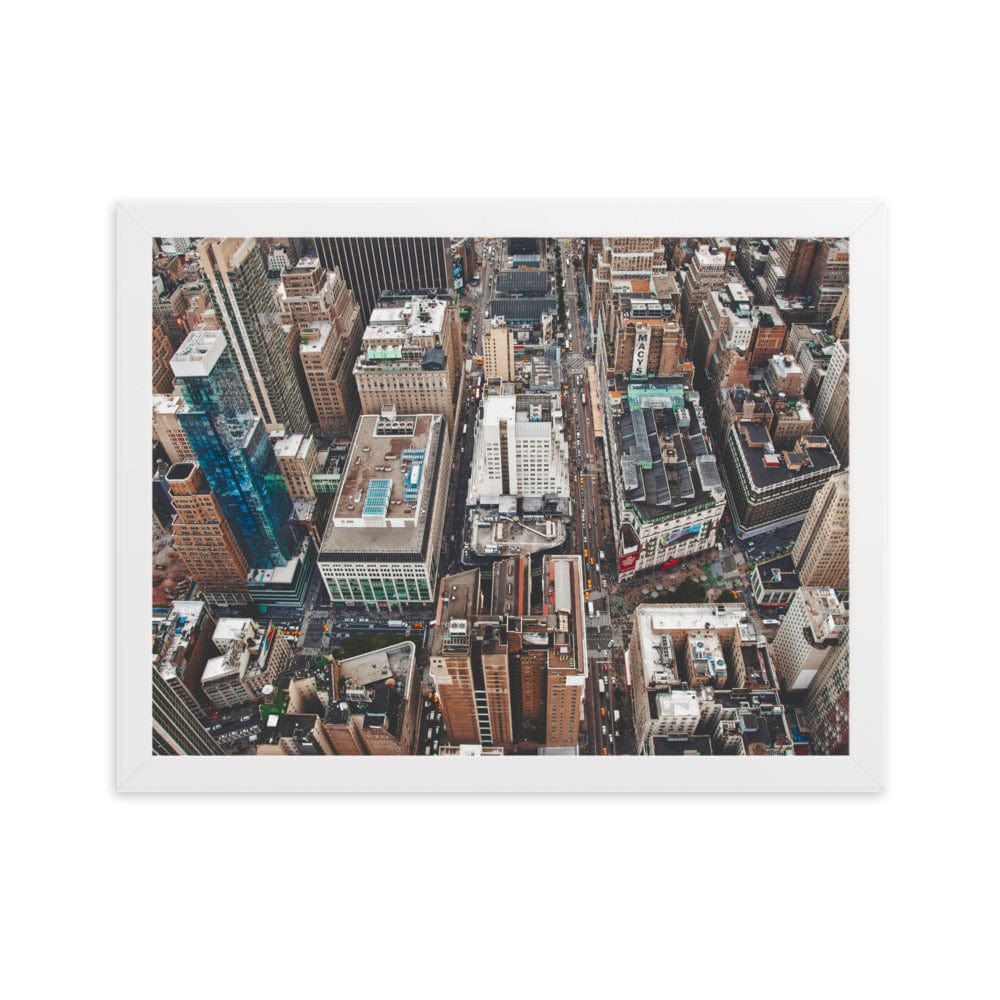 NYC Top of Empire State Building enhanced matte paper framed poster white 30x40 cm transparent