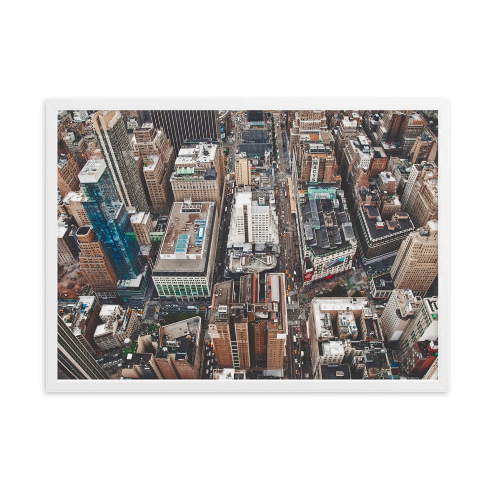 NYC Top of Empire State Building enhanced matte paper framed poster white 50x70 cm transparent