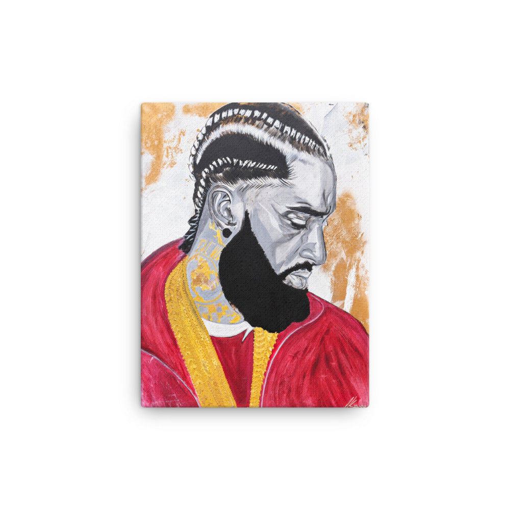 Nipsey-Hussle-canvas-in-12x16-wall