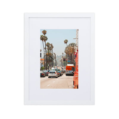 Palm-Trees-West-LA-Photography-matte-paper-framed-poster-with-mat-white-30x40-cm-NK-Iconic