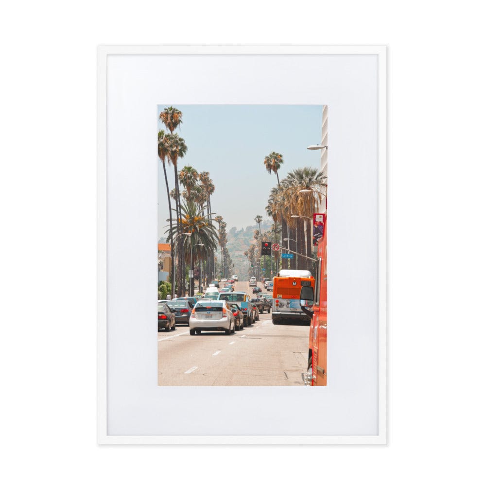 Palm-Trees-West-LA-Photography-matte-paper-framed-poster-with-mat-white-50x70-cm-NK-Iconic