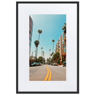 Palm-Trees-in-LA-Photography-matte-paper-framed-poster-with-mat-black-61x91-cm-transparent-NK-Iconic