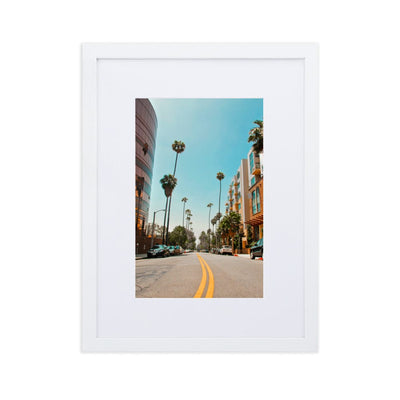 Palm-Trees-in-LA-Photography-matte-paper-framed-poster-with-mat-white-30x40-cm-transparent-NK-Iconic