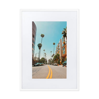 Palm-Trees-in-LA-Photography-matte-paper-framed-poster-with-mat-white-50x70-cm-transparent-NK-Iconic