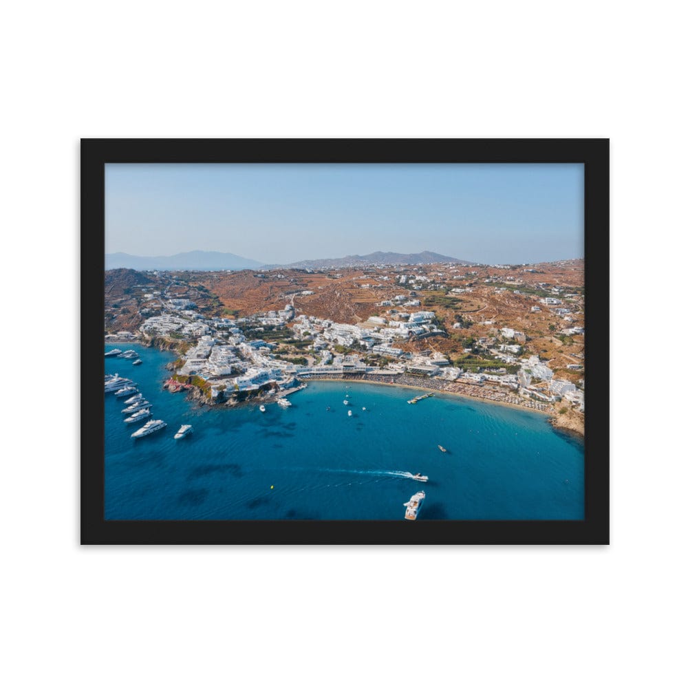 Platis-Gialos-Beaches-Photography-enhanced-matte-paper-framed-poster-black-30x40-cm-transparent-NK-Iconic