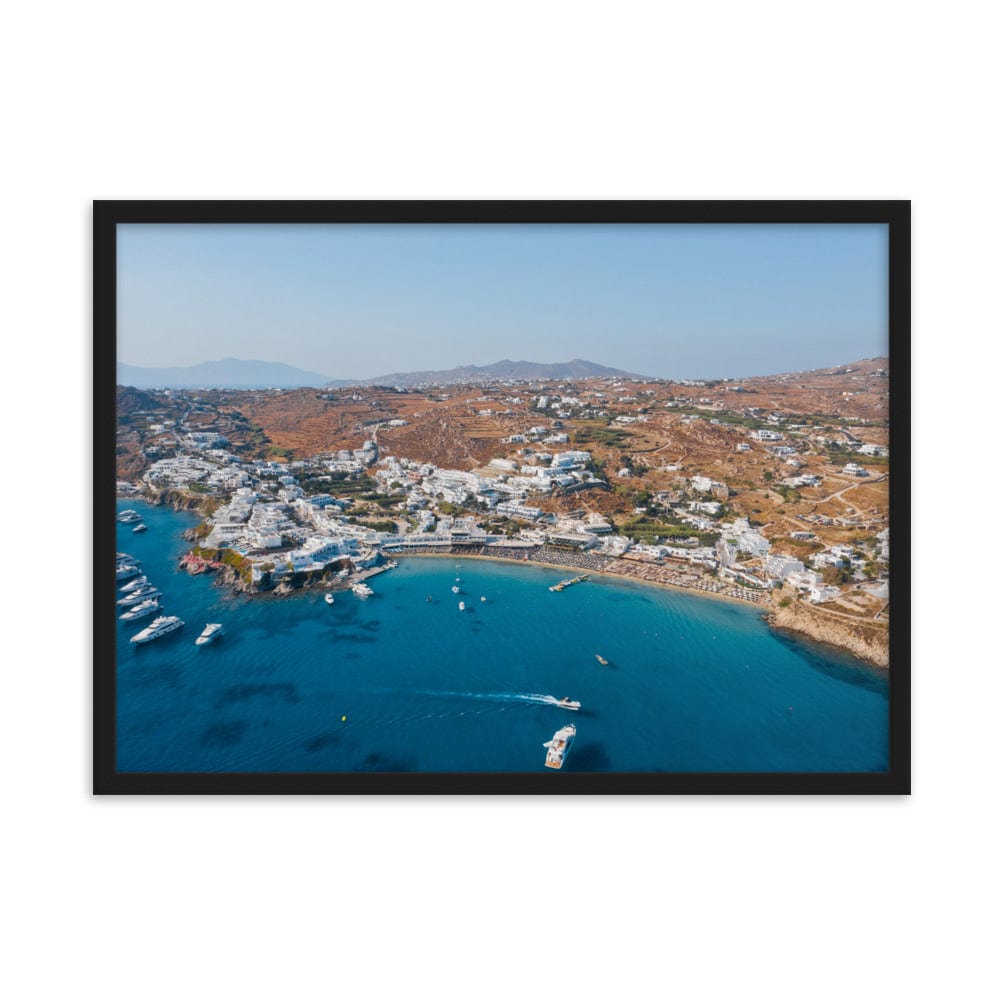 Platis-Gialos-Beaches-Photography-enhanced-matte-paper-framed-poster-black-50x70-cm-transparent-NK-Iconic