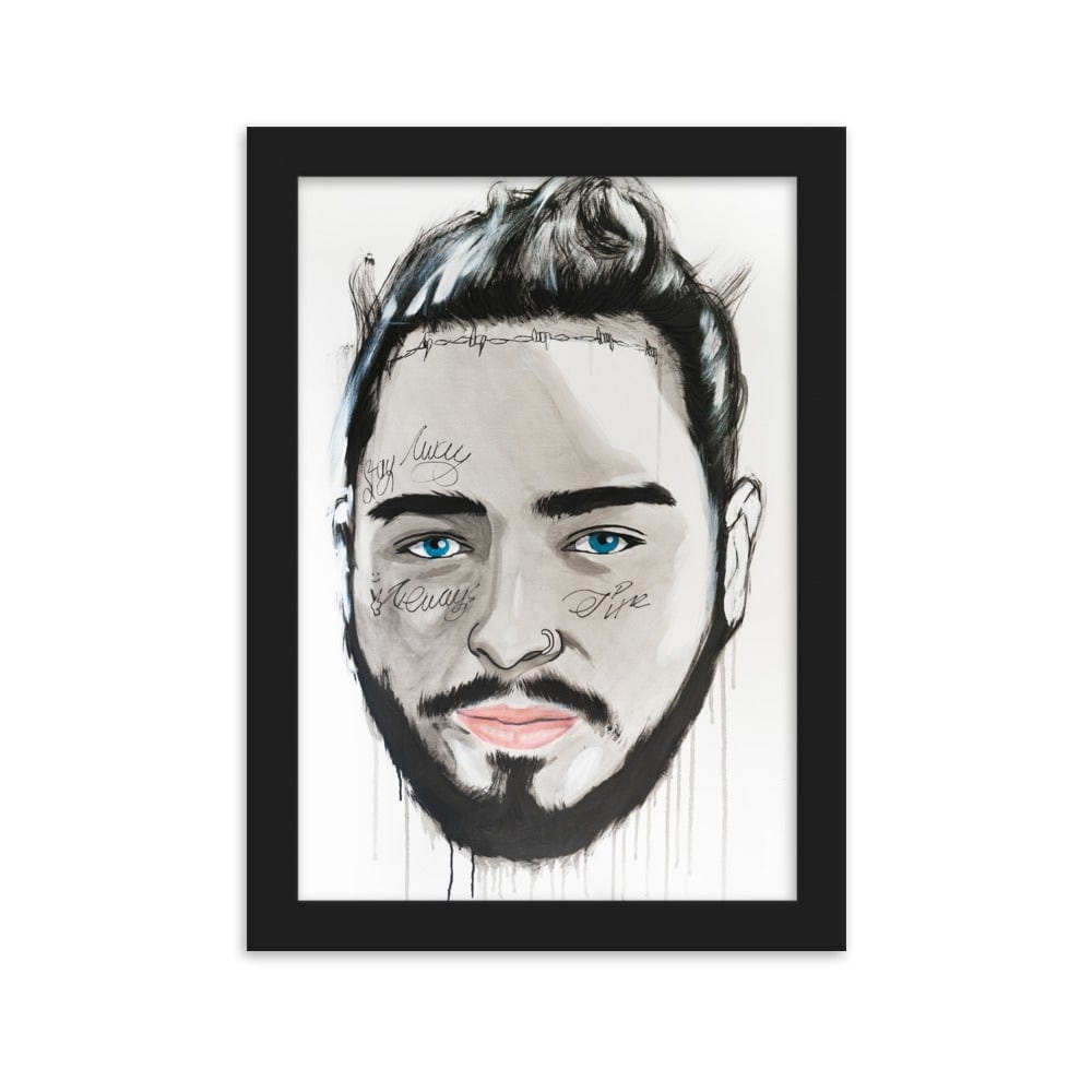 Post-Malone-enhanced-matte-paper-framed-poster-black-21x30-cm-transparent-NK-Iconic