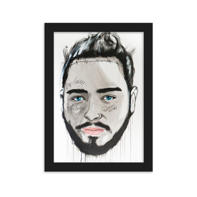 Post-Malone-enhanced-matte-paper-framed-poster-black-21x30-cm-transparent-NK-Iconic