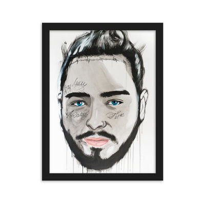 Post-Malone-enhanced-matte-paper-framed-poster-black-30x40-cm-transparent-NK-Iconic