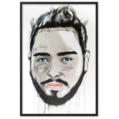 Post-Malone-enhanced-matte-paper-framed-poster-black-61x91-cm-transparent-NK-Iconic