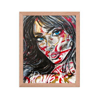 Power-Framed-enhanced-matte-paper-framed-poster-in-red-oak-11x14-transparent-NK-Iconic