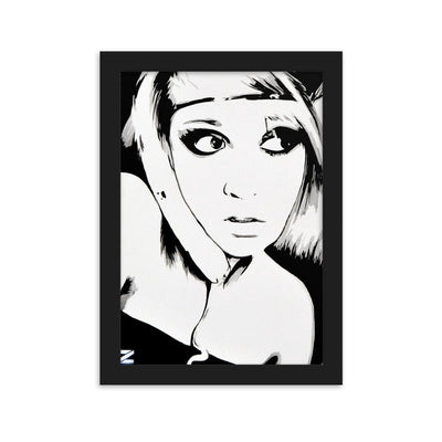 Shes-On-The-Phone-enhanced-matte-paper-framed-poster-black-21x30-cm-transparent-NK-Iconic