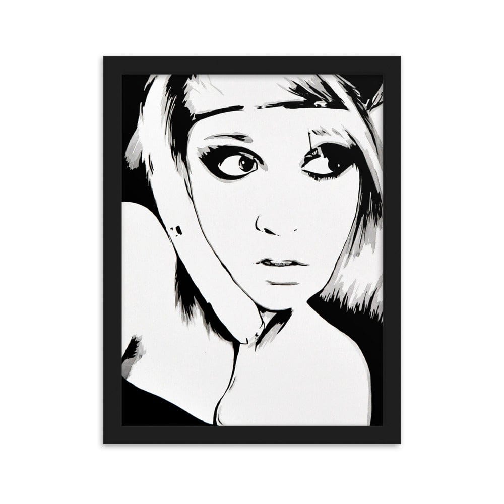 Shes-On-The-Phone-enhanced-matte-paper-framed-poster-black-30x40-cm-transparent-NK-Iconic
