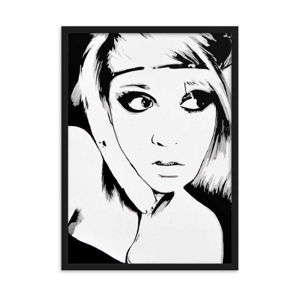 Shes-On-The-Phone-enhanced-matte-paper-framed-poster-black-50x70-cm-transparent-NK-Iconic