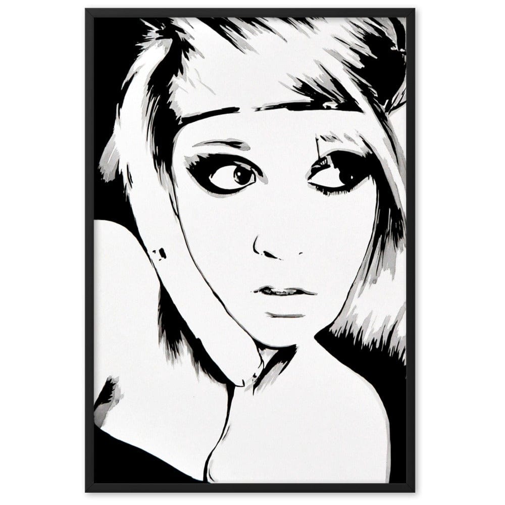 Shes-On-The-Phone-enhanced-matte-paper-framed-poster-black-61x91-cm-transparent-NK-Iconic