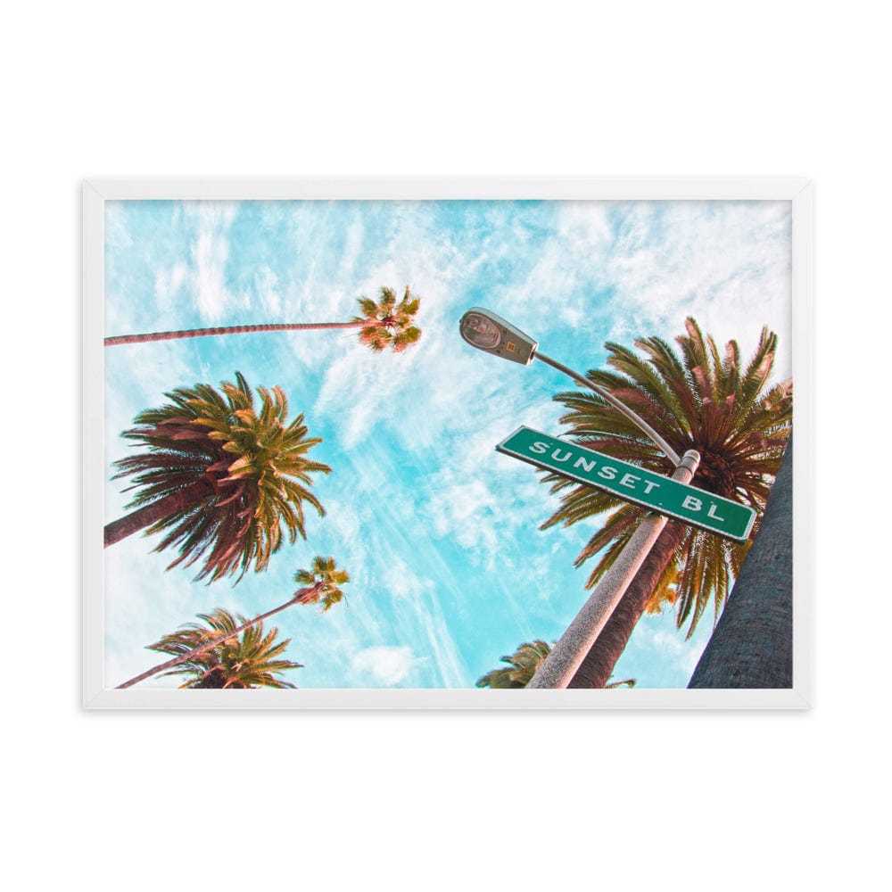 Sunset-BLVD-LA-Streets-Photography-enhanced-matte-paper-framed-poster-white-50x70-cm-transparent-NK-Iconic