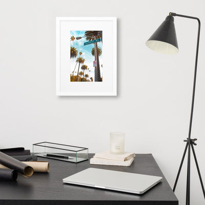 Sunset-BLVD-LA-Streets-Photography-matte-paper-framed-poster-with-mat-white-30x40-cm-NK-Iconic