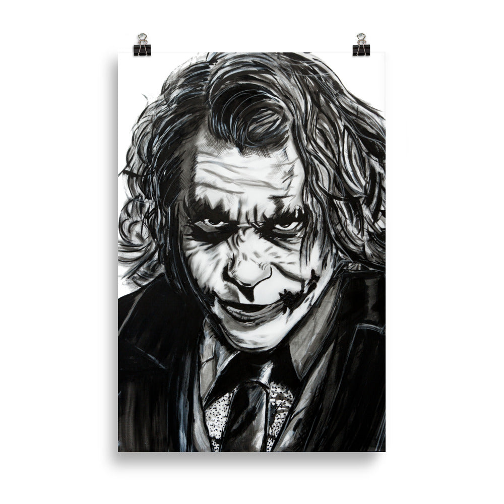 The Joker Aka Heath Ledger enhanced matte paper poster 61x91 cm transparent